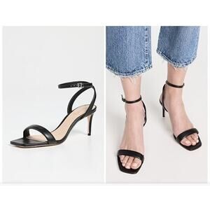 Schutz Laurina Mid Heels Black Size 9.5 Black Leather